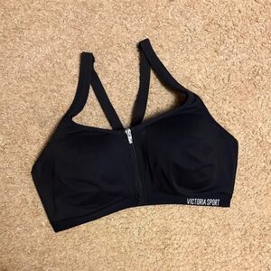 Victoria's Secret black Zip Front Sports Bra